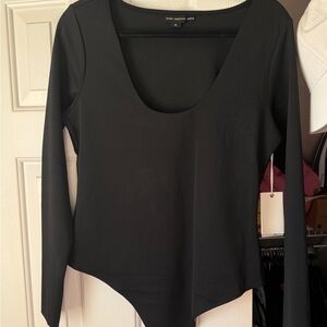 Good American Black Long Sleeve Bodysuit